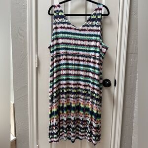 Athleta 2X Printed Santorini Dress, Pattaya Ikat